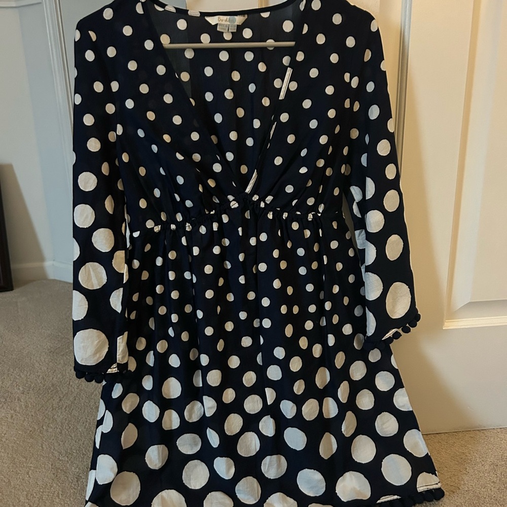 Boden Navy and White Polka Dot Cover Up Size 4